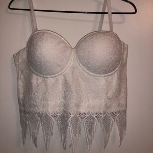 White Lace Cami Crop Top